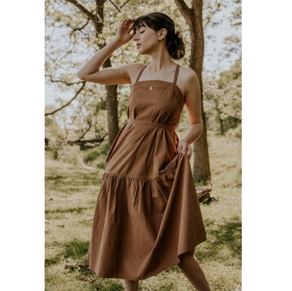 🌸 NEW‎ Everlane | Cotton Strapless Midi Dress size 6 - Picture 1 of 7